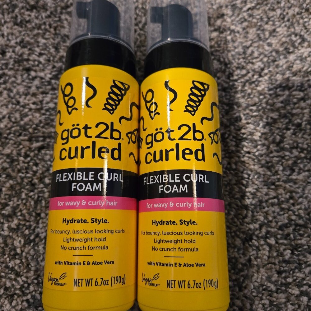 New Lot of 2 Got2B Flexible Curl Foam 6.7oz.